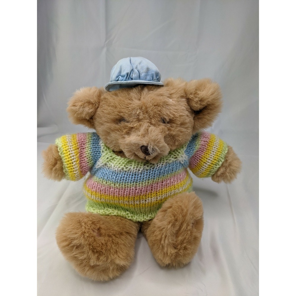 Graphics International Tan Bear Plush Sweater 15 Inch 1985 Stuffed Animal #2